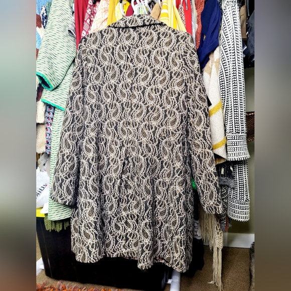 Vintage Style Tapestry Jacket Paisley Mid-Length Flare Coat - Picture 5 of 5